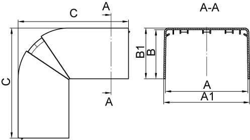 Угол внешний неизменяемый 90гр.100х40 NEA (01809) ДКС (Картинка 2)