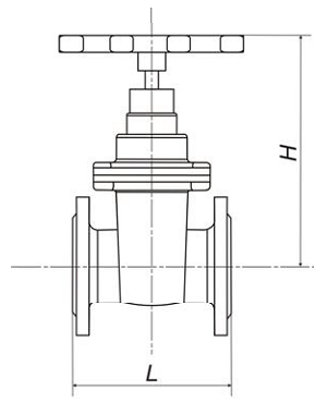 Задвижка 30вч39р обрезин./клин. чуг. фл. с невыдвижн. шпинделем Ду 65 Ру16 (Картинка 2)