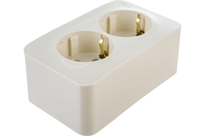 Розетка ОП 2-м с/з изол.пластина 16А бежев (Картинка 2)